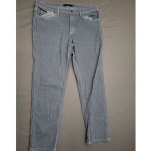 Tahari Mens Grey Pinstriped Straight Leg Casual Dress Pants Size 34x28